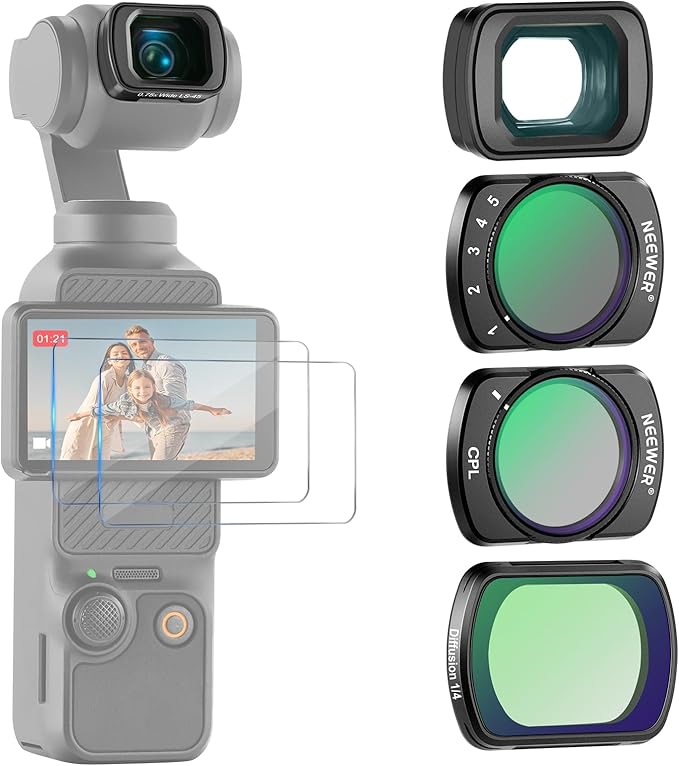 Kit Filtros ND 2-32,CPL,difusión negro de 1/4 y gran angular 0.75x