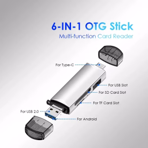 Lector de Tarjetas 6 en 1 USB 3.0 + Type-C — Adaptador Multifunción